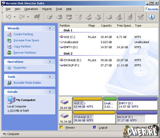 Portable Acronis Disk Director Server 10.0.2169