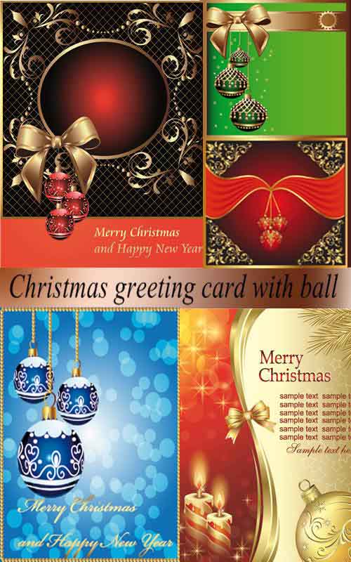 Stock Vector. Christmas greeting card with ball 