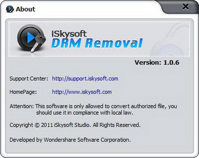 iSkysoft DRM Removal 1.0.6