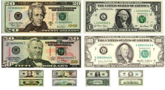 Все банкноты USD