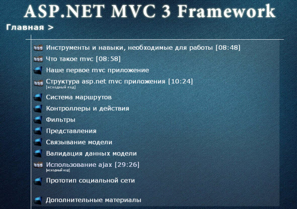 ASP.NET MVC3 Framework. От простого к сложному