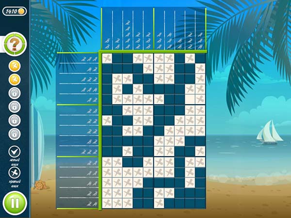 скриншот игры Японские кроссворды. Пляж