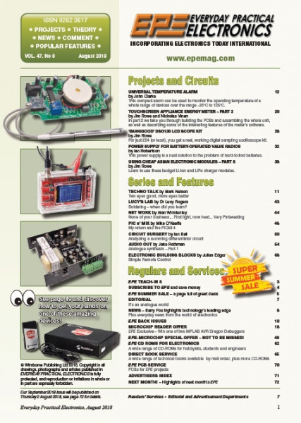 Everyday Practical Electronics №8 (August 2018)