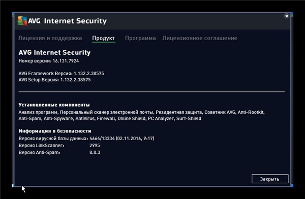 AVG Internet Security 2016 16.131.7924