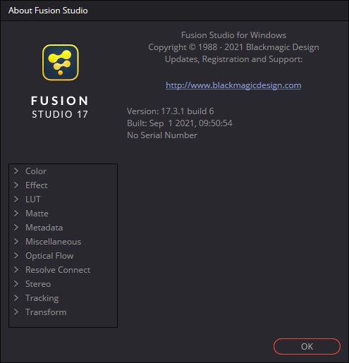Blackmagic Design Fusion Studio 17.3.1 Build 6