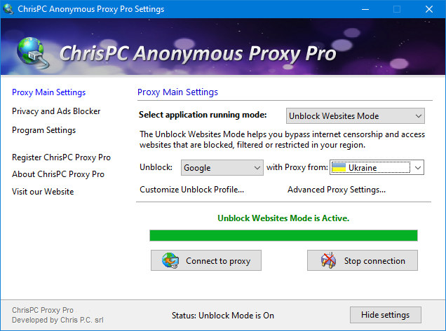 ChrisPC Anonymous Proxy Pro 8.15