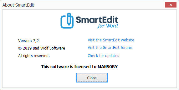 SmartEdit Pro for Word 7.2