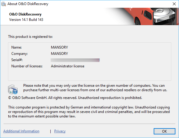 O&O DiskRecovery Professional / Admin / Technician Edition 14.1.143