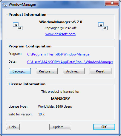DeskSoft WindowManager 6.7.0
