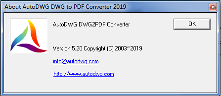 AutoDWG DWG to PDF Converter 2019 5.20
