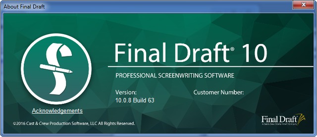 Final Draft 10.0.8 Build 63