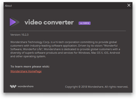 Wondershare Video Converter Ultimate 10.2.3.163
