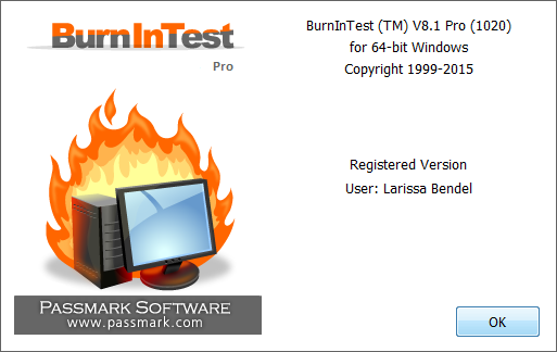 PassMark BurnInTest Pro 8.1 Build 1020