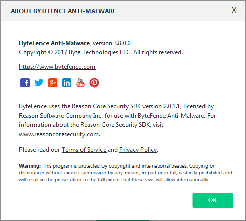 ByteFence Anti-Malware Pro 3.8.0.0