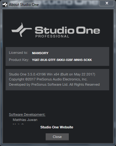 PreSonus Studio One Pro 3.5.0.43196
