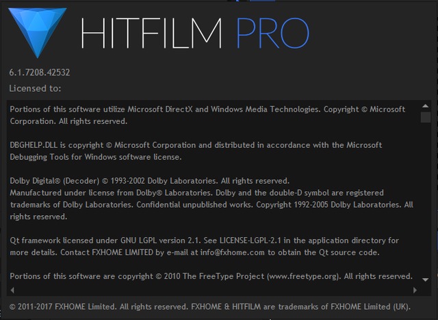 HitFilm Pro 2017 6.1.7208.42532