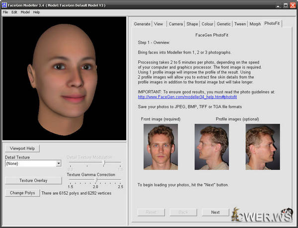 FaceGen Modeller screen 1