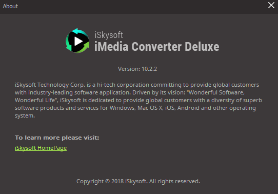 iSkysoft iMedia Converter Deluxe 10.2.2.161