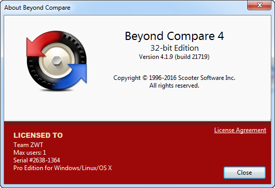 Beyond Compare Pro 4.1.9 Build 21719