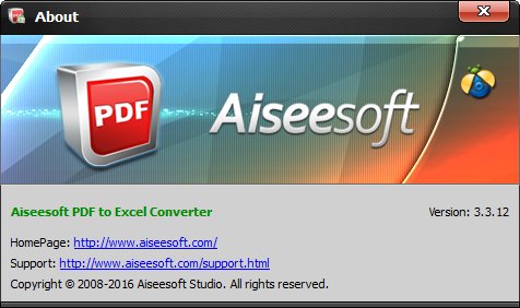 Aiseesoft PDF to Excel Converter 3.3.12