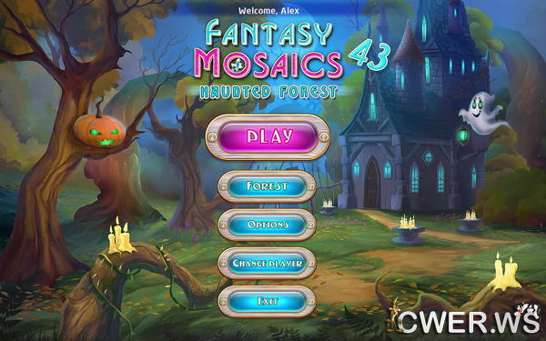 скриншот игры Fantasy Mosaics 43: Haunted Forest