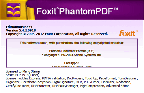 Foxit PhantomPDF Business