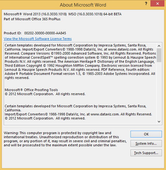 Microsoft Office 16 Beta