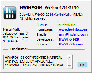 HWiNFO 4.34 Build 2130