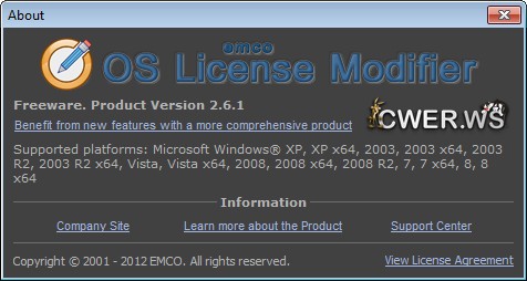 EMCO OS License Modifier 2.6.1 Build 4475
