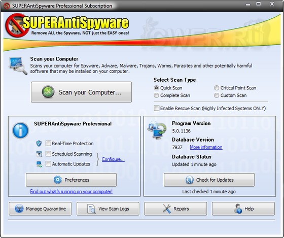 SUPERAntiSpyware Professional 5.0.1136