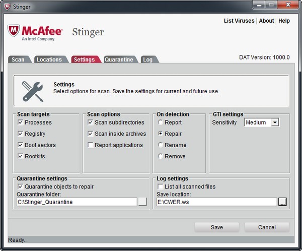 McAfee AVERT Stinger