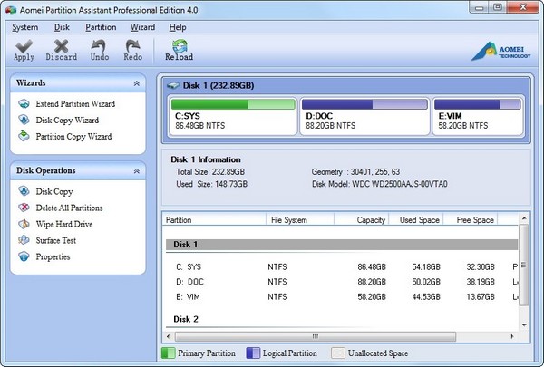 Aomei Partition Assistant